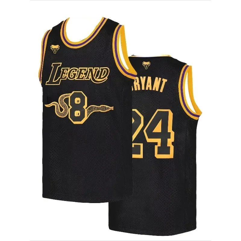 Legend Kobe Bryant #8 #24 Black Mamba Basketball Jersey, Men Retro Breathable Mesh Sports Vest Fan Commemorative Tank Top