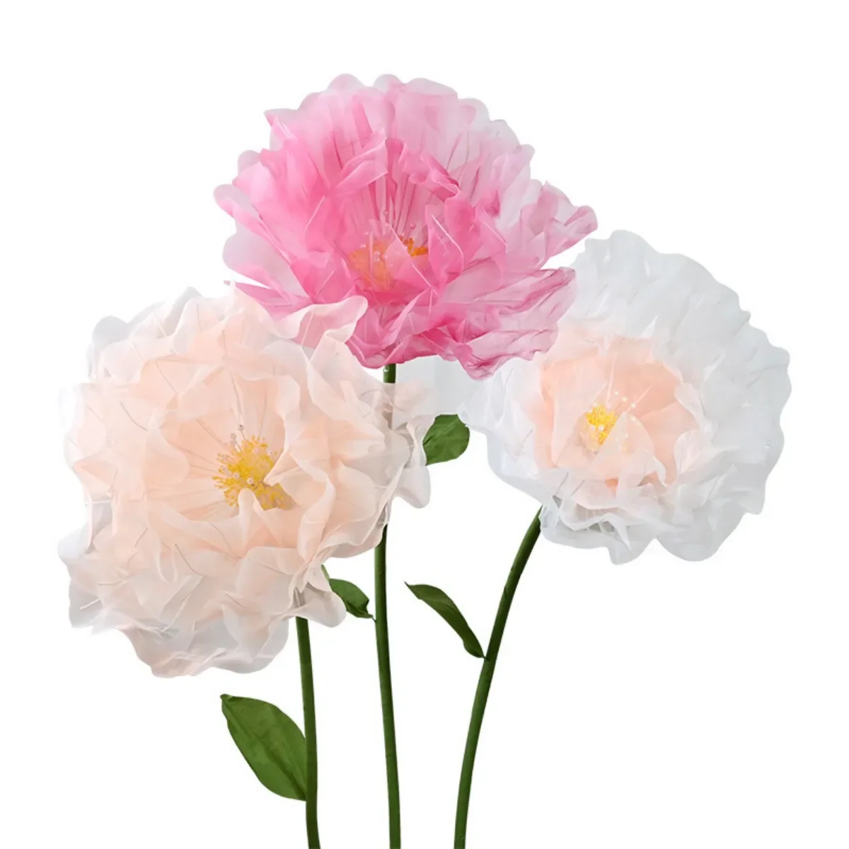 75cm Artificial Flowers Silk Peony Realistic Bouquet Faux Flower Large Flower Panels for Backdrop Floor Display  Home Decor