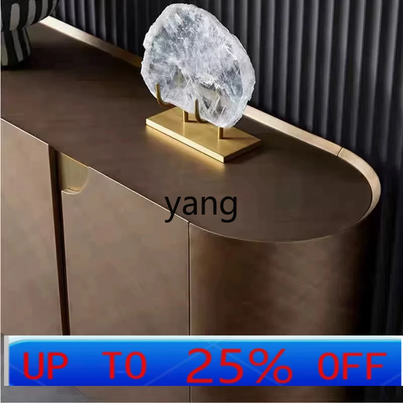 

LMM side cabinet light luxury modern minimalist champagne color high-end villa club locker metal paint