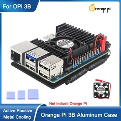 Orange PI 3B Aluminum Alloy Shell with Fan Heatsinks Active Passive Cooling Metal Case For Orange PI 3B