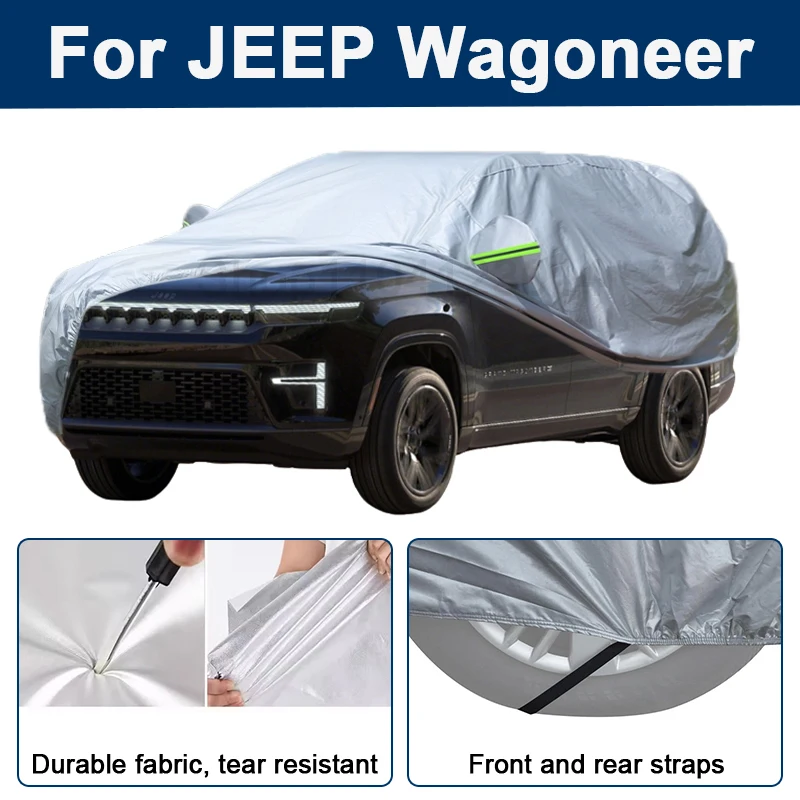 

Outdoor Full Car Cover For JEEP Wagoneer with Reflective Strips Waterproof Snowproof Dustproof UV Protection Auto Accessories