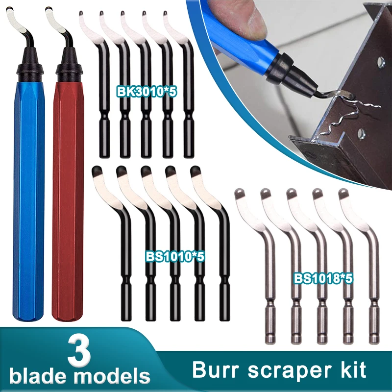 

RB1000 Handle Pen Reamer Burr Remover Cutting for Resin Pipe Copper 3D Printer with 15Pcs Rotary Deburr Blade Deburring Tool