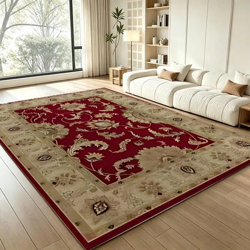 1 Piece Ornate Wool Floral Carpet, Soft, Comfortable, All Seasons, lightweight, Home Decor: Living Room, Bedroom, Entryway, Winter, Autumn