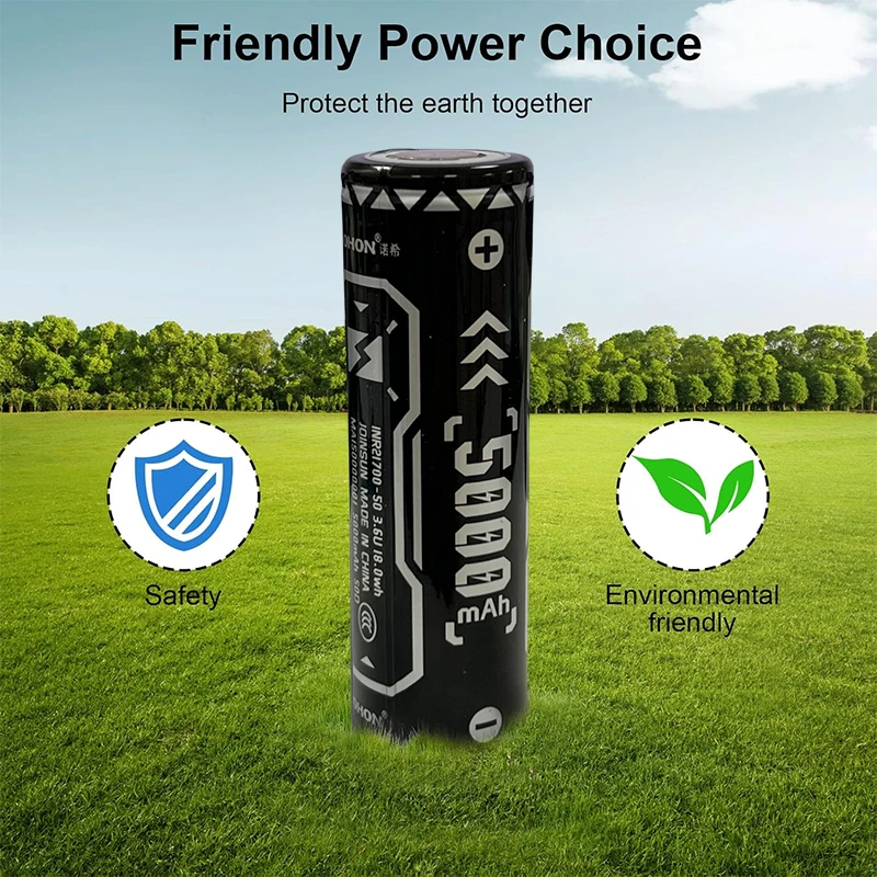 Vyvylabs 2-10PCS 21700 Rechargeable Battery 5000mAh Battery Flat Top 3.6V Battery For Outdoor Flashlight Headlight Miner Lamps