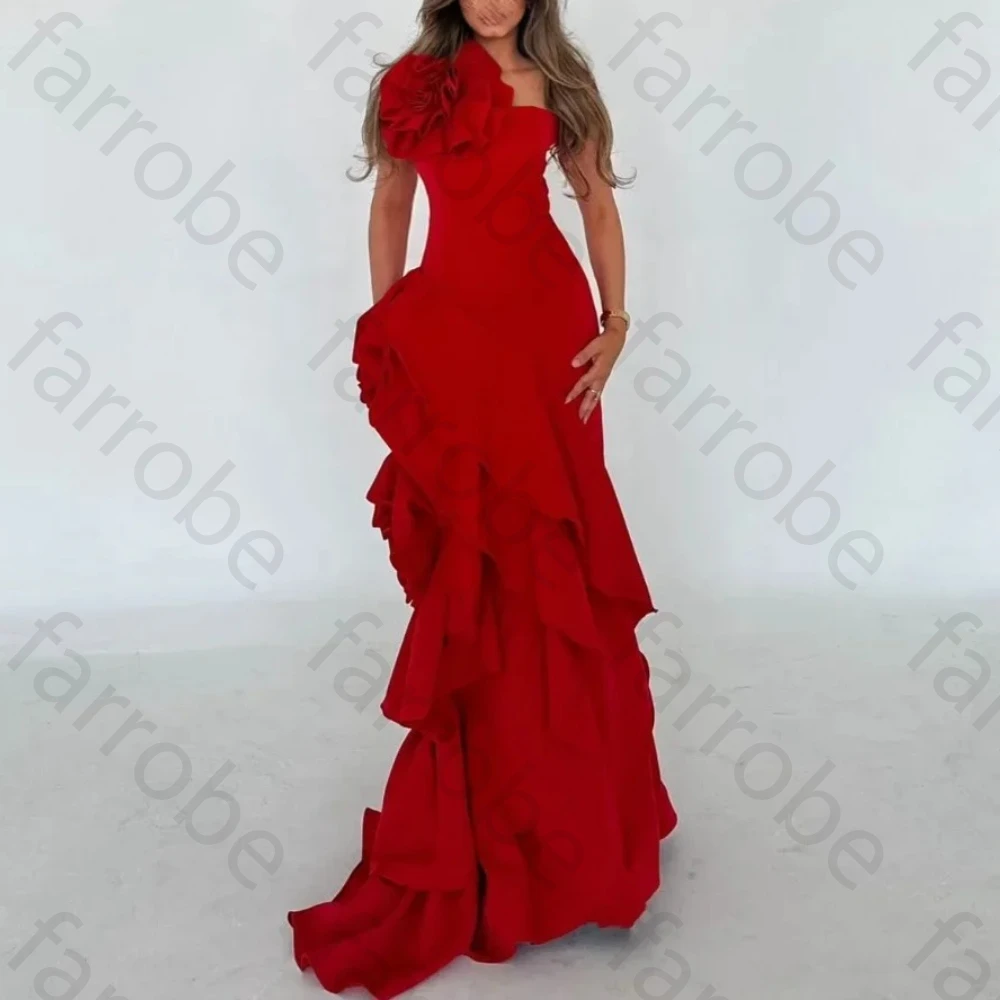 

Elegant Wine Red Mermaid 3D Flowers Sleeveless Evening Dresses Exquisite High Quality Formal Prom Party Gowns Women Customized