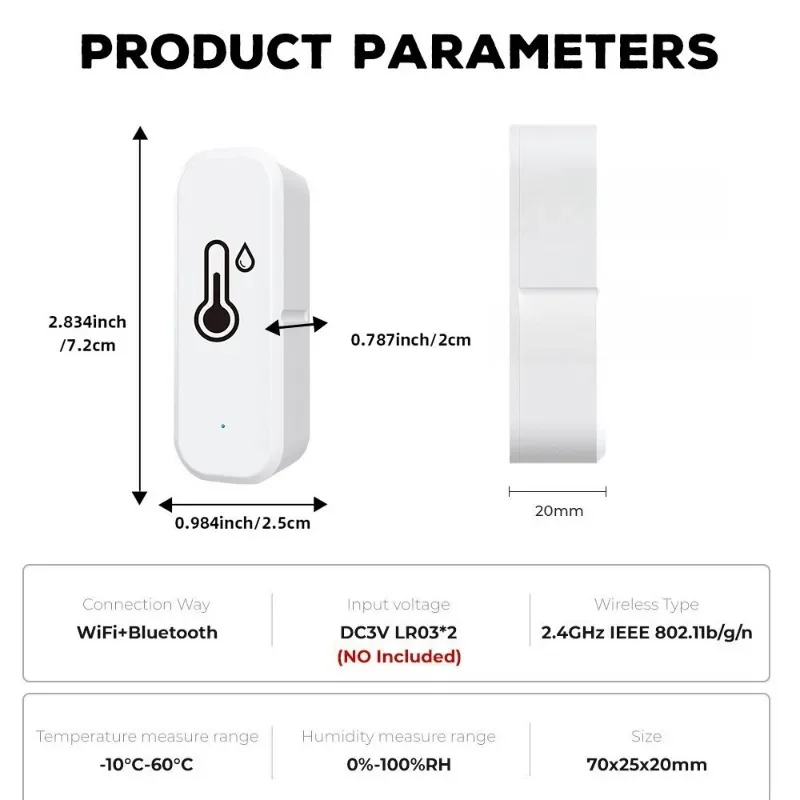 Tuya inteligente wifi sensor de umidade temperatura app monitor remoto para casa inteligente vida inteligente funciona com alexa google assistente