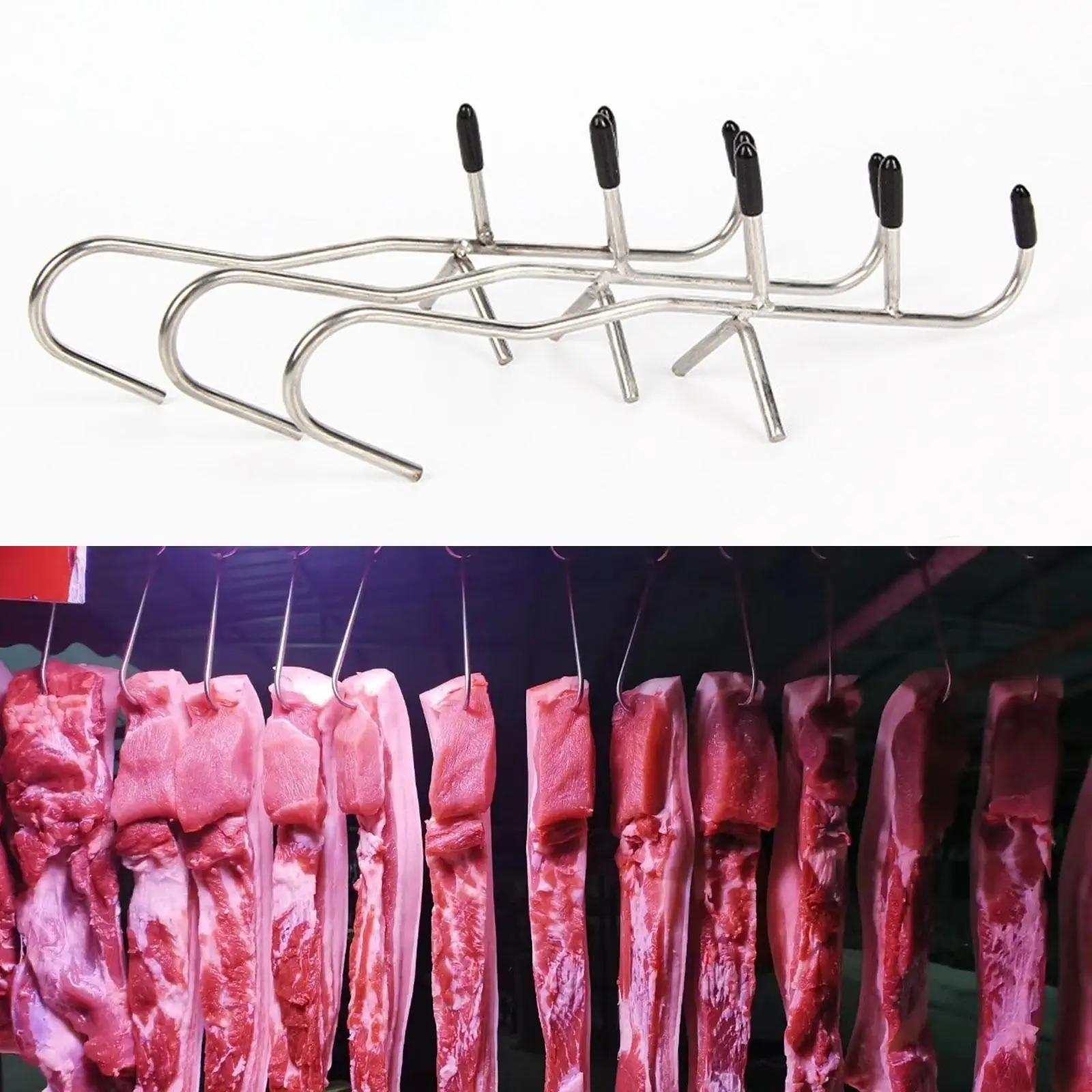 Hanging Metal Meat Hooks Premium Stainless Steel Tool for Grilling BBQ Smoking Drying Sausage Beef