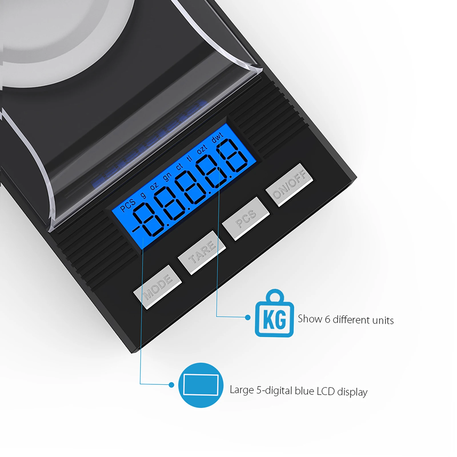 Homgeek Digital Milligram Pocket Scale Mini Jewelry Gold Powder Weigh Scales with Calibration Weights Tweezers