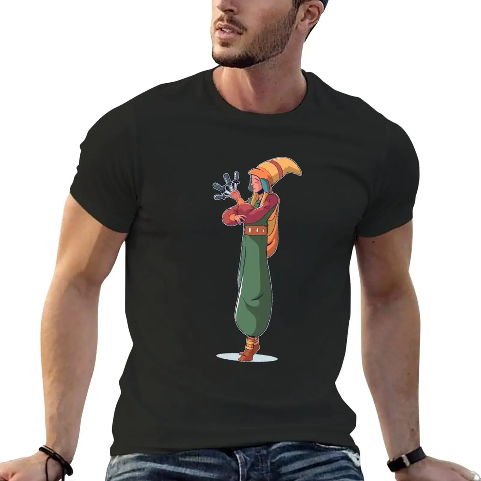 Circus throwing knife. T-Shirt for a boy blacks fruit of the loom mens t shirts