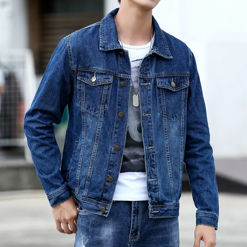 Autumn Vintage Denim Jacket Men's Korean Casual Streetwear