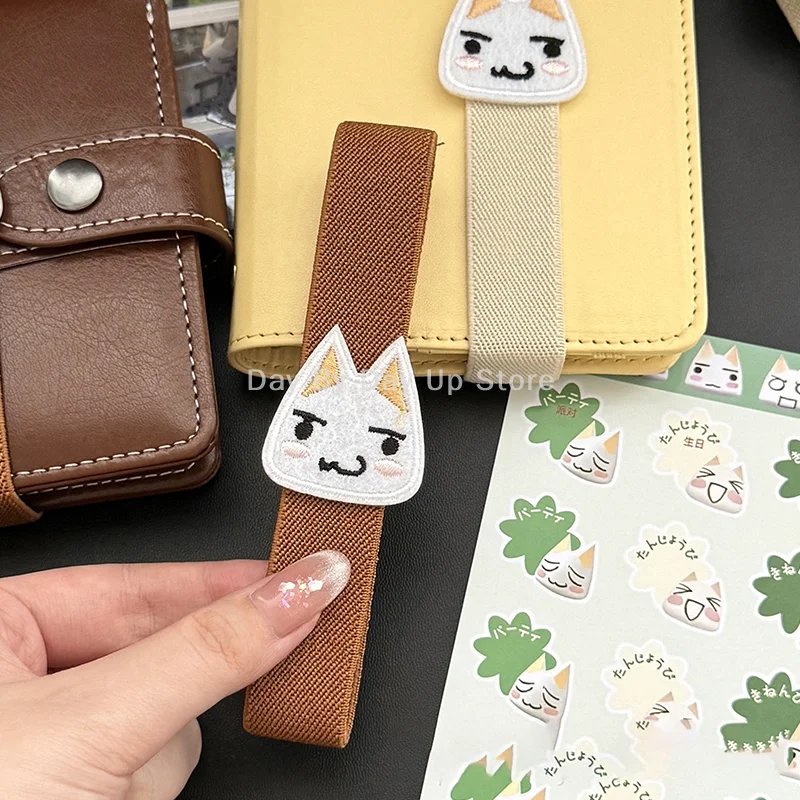 Cartoon Kitten Notebook Decoration Straps Elastic Loose-leaf Notebook Band Binding Rope Binder Strap High Quality Notebook Strap