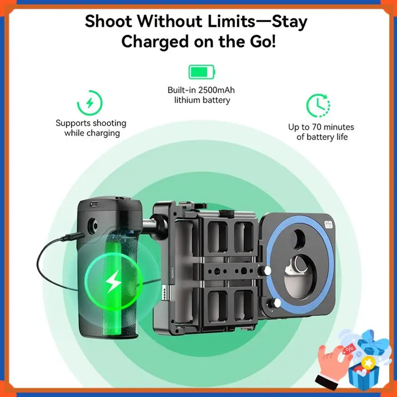 

Compact Mobile Phone Live Bracket Cage Smart Bluetooth 1/4”Threaded Hole/Cold Shoe Interface For Video LED Mic Tripod