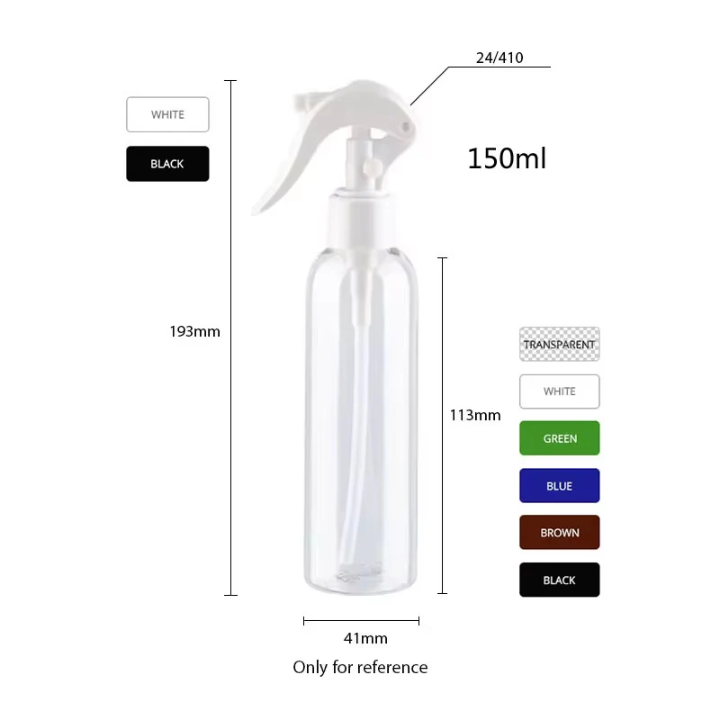 24 peças 120ml 150ml 200ml 250ml garrafa de plástico de alta qualidade com pulverizador de gatilho recipiente cosmético com pulverizador de névoa perfume pet