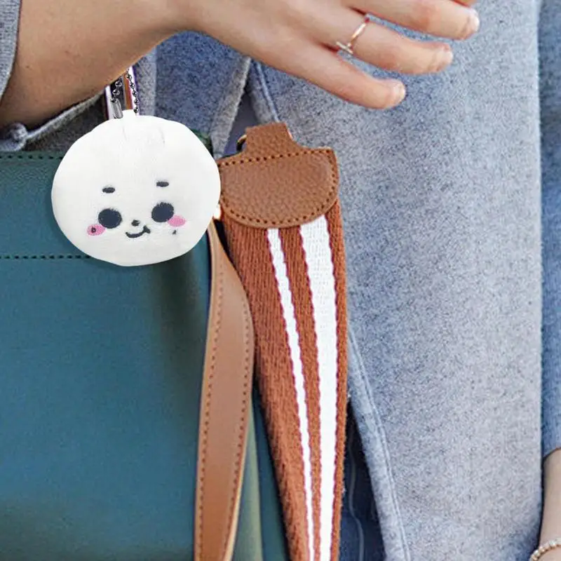 Plush Keychain Pendant Stuffed Pendant Plush Steamed Bun Charm Car Rearview Mirror Decor Phone Case Adornment For School Bag