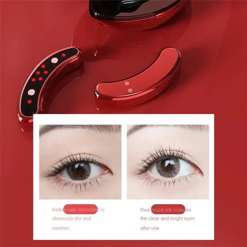 Pulse Microcurrent Eye Massager Hot Compress Eye Care Device Relieve Fatigue Eyes Massage Reduce Dark Circles Eye Lines Eyes