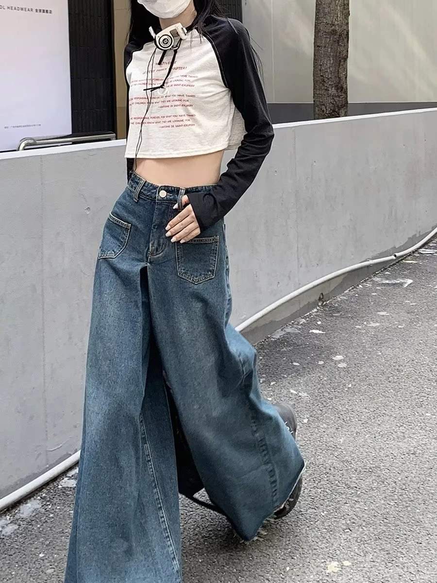 S-5XL Jeans Women Vintage Harajuku High Street Summer Baggy All-match Hotsweet Korean Style Denim Trousers Y2k Popular College