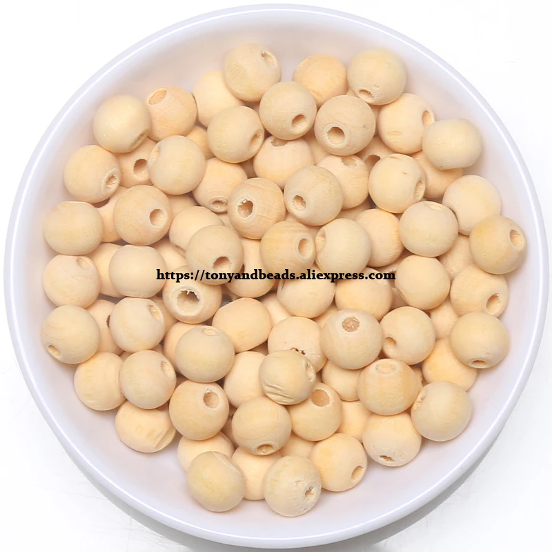 Natural Wood Wooden Round Spacer Beads 4 6 8 10MM Pick Size For Making Kids Jewelry