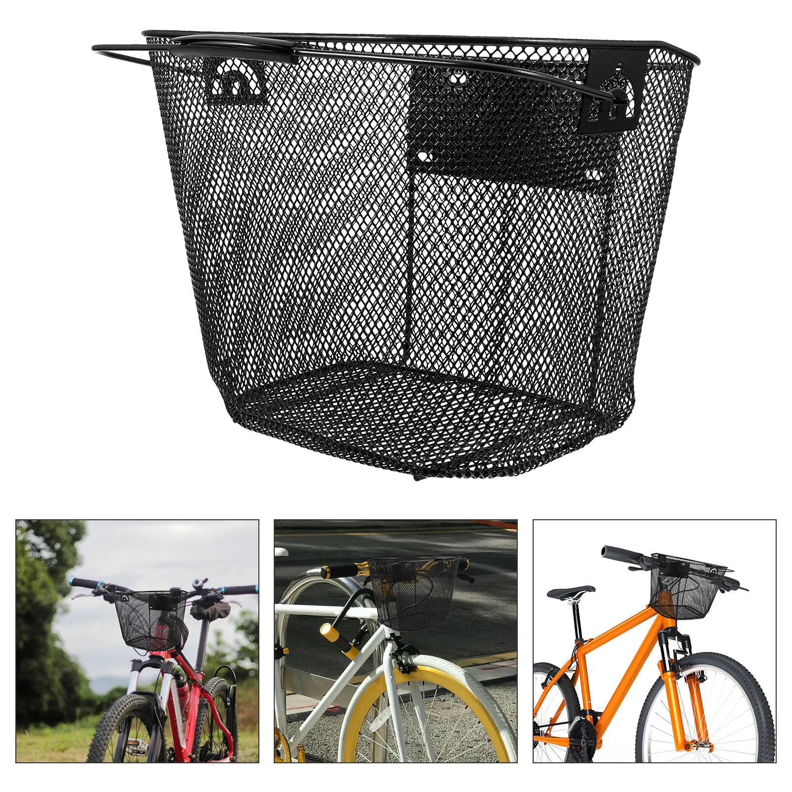 

Large Capacity Front Bike Basket Metal Wire Basket for Bicycle Handlebar Easy Install Detachable Riding Accessory