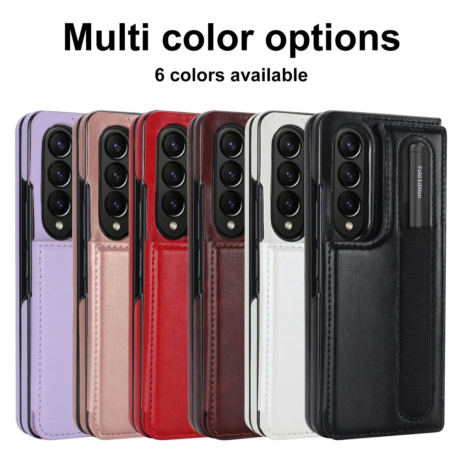 PU Leather Purse Phone Case for Samsung Galaxy Z Fold 7 6 5 4 3 Fold5 Fold4 Fold6 Pen Slot Card Holder Shockproof  Stand Cover