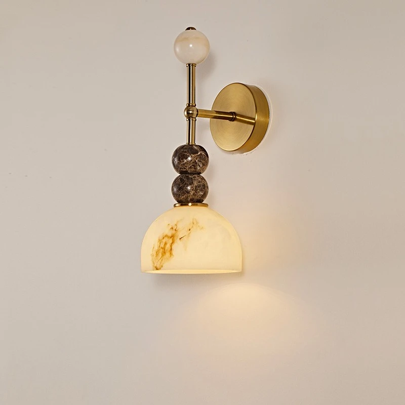 Contemporary Luxurious Wall Lamp Imitation Marble Wall Sconces Villa Living Room Corridor Study Bedroom Home Decor Light Fixture