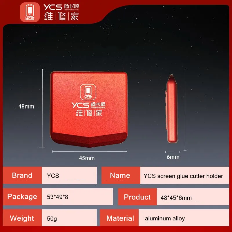 YCS High Toughness Stainless Steel Blade Set for Mobile Phones Maintenance LCD Screen OCA Glue Cleaning Knife Handle
