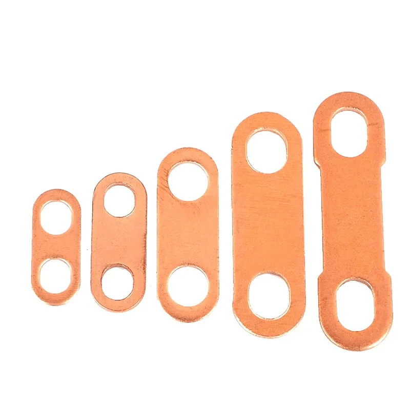Red Copper Double-hole Connecting Plate Electric Heating Tube Connecting Plate Heating Tube Connection Piece Length 20mm ~ 140mm