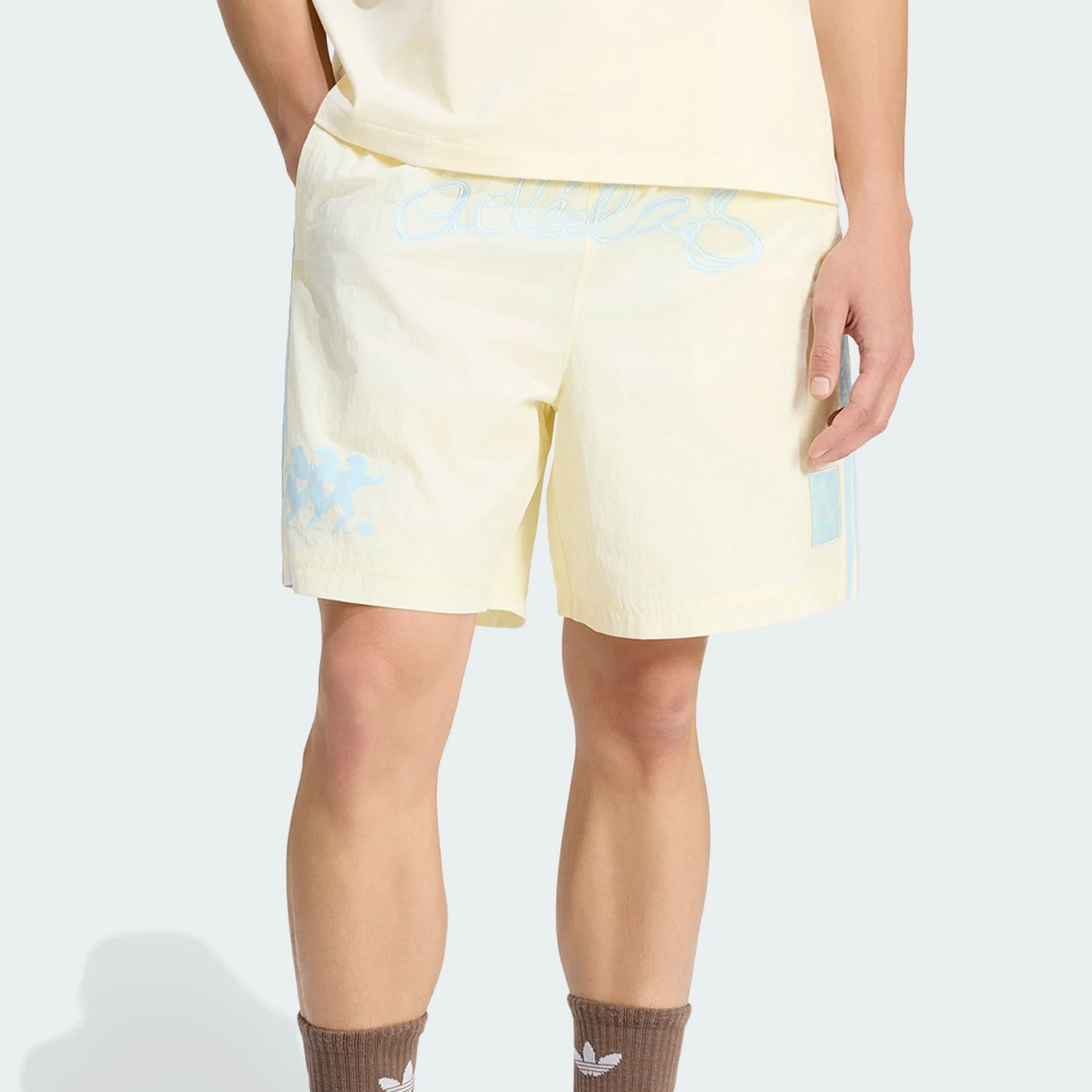 Adidas Authentic Three Leaves Men's Loose Print Casual Sports Shorts KU9257