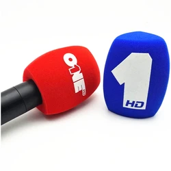 Customize Logo on Flocked Foam Microphone Windscreen Sponge Mic Cover Windshields 1 Piece Free Shipping