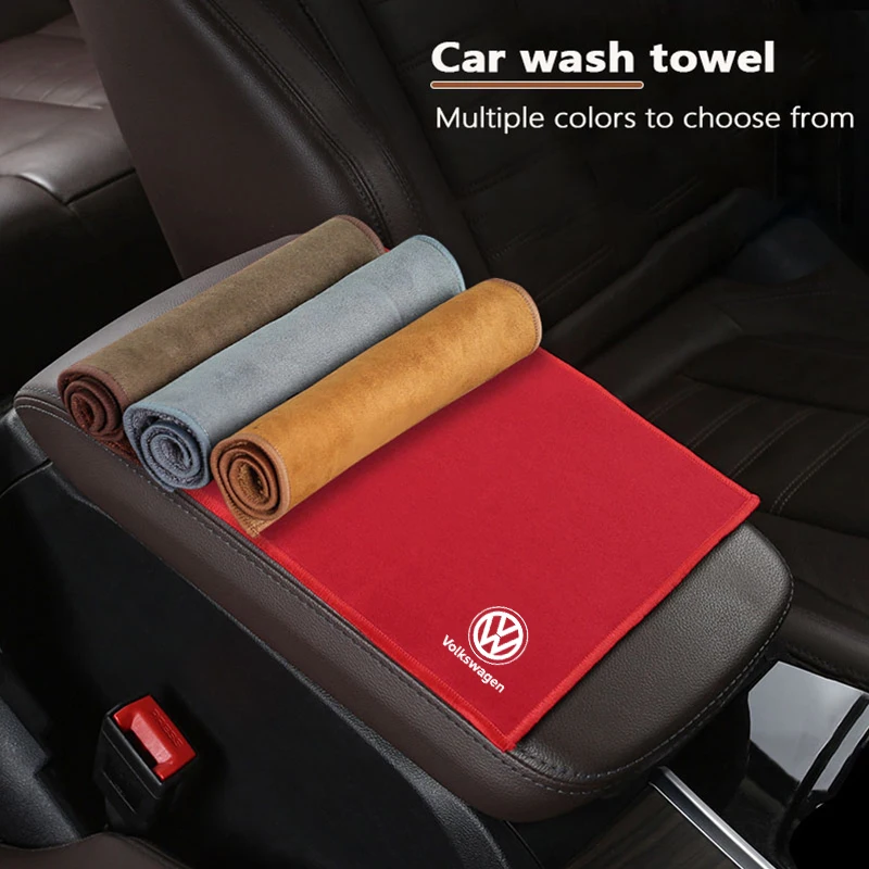 Car Interior Drying Towel Coral Velvet Super Absorbent Cleaning Cloth For Volkswagen VW RLine Golf Amarok T5 Phaeton ID3 Tiguan