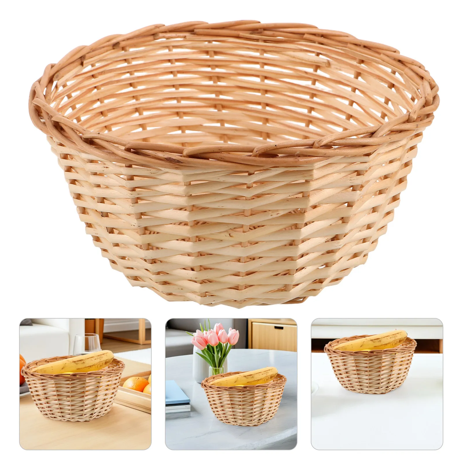 Egg Storage Holder - 8 Zoll Runder Handgefertigter Weidenkorb Natürlicher