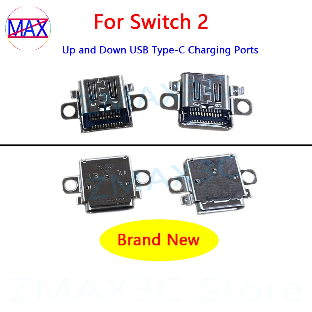 1set Brand New Type-C Charging Port For Switch 2 Console Up Down USB Type-C Data Socket Interface Replacement For Switch2 Parts
