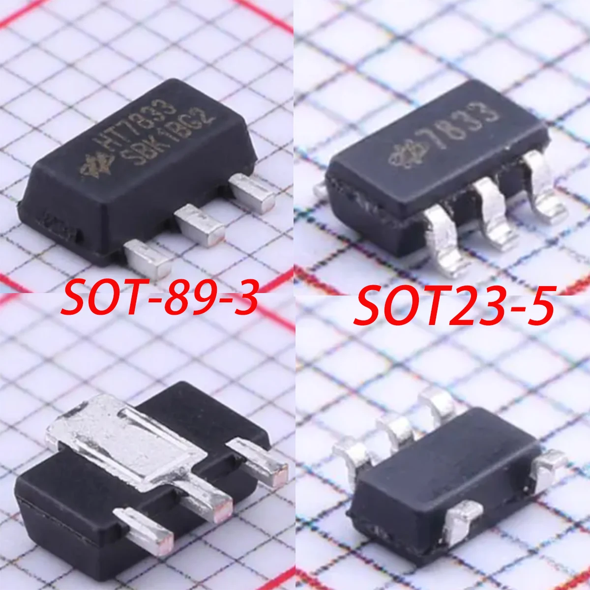 7833 HT7833 SOT-89-3 SOT-23-5 NEW Original Linear Voltage Regulator (LDO) Fixed 8V 3.3V 500mA 0.5A SOT89 SOT23-5 LDO HT7833