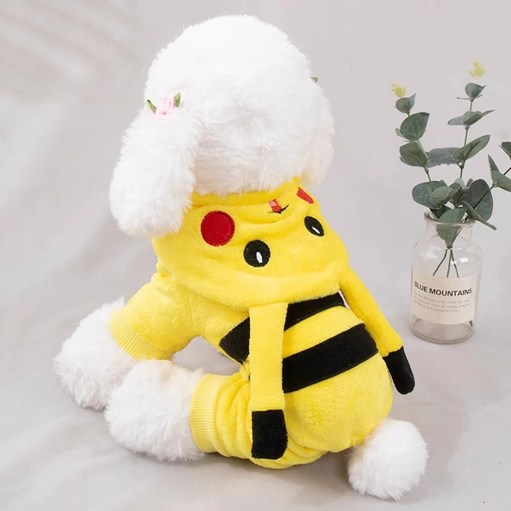 Colección de disfraces de invierno premium para mascotas: adorable cerdo, tigre, Pikachu, león, vaca, trajes de felpa con diseño de cuatro patas