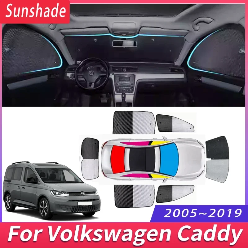 

Car Sunshade For Volkswagen VW Caddy 2005~2019 2007 2K Heat Insulation Sun Protection Sunshade Windshield Visor Car Accessories