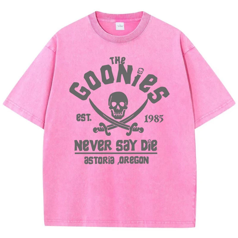 Goonies Never Say Die Astoroa Oregon Print T Shirts Men Cotton Leisure T-Shirt Design Oversized T-Shirts Senior Fashion Clothing