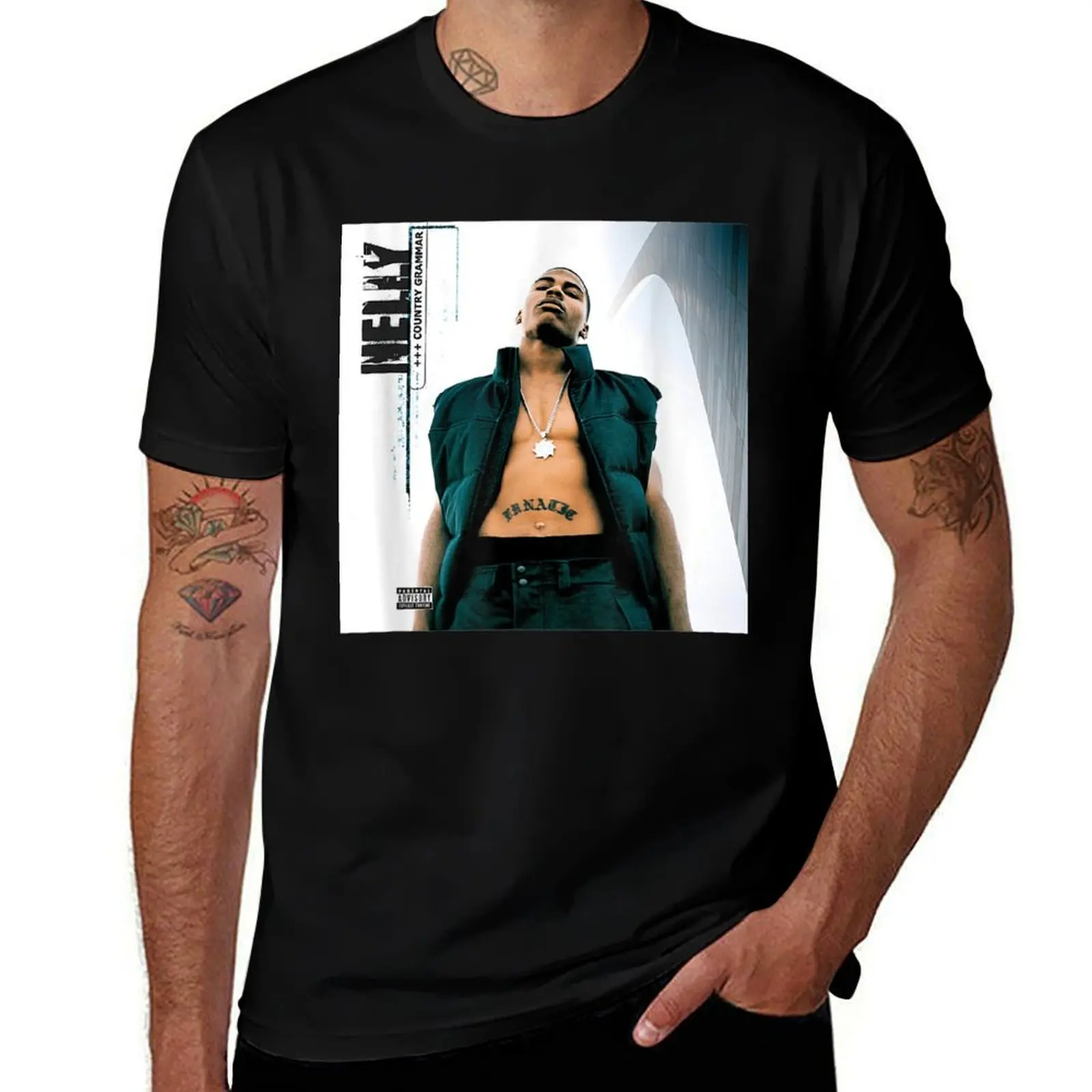 

Nelly's Country Grammar Album Cover Derrty Entertainment . T-Shirt sports fans cute clothes mens designer clothes