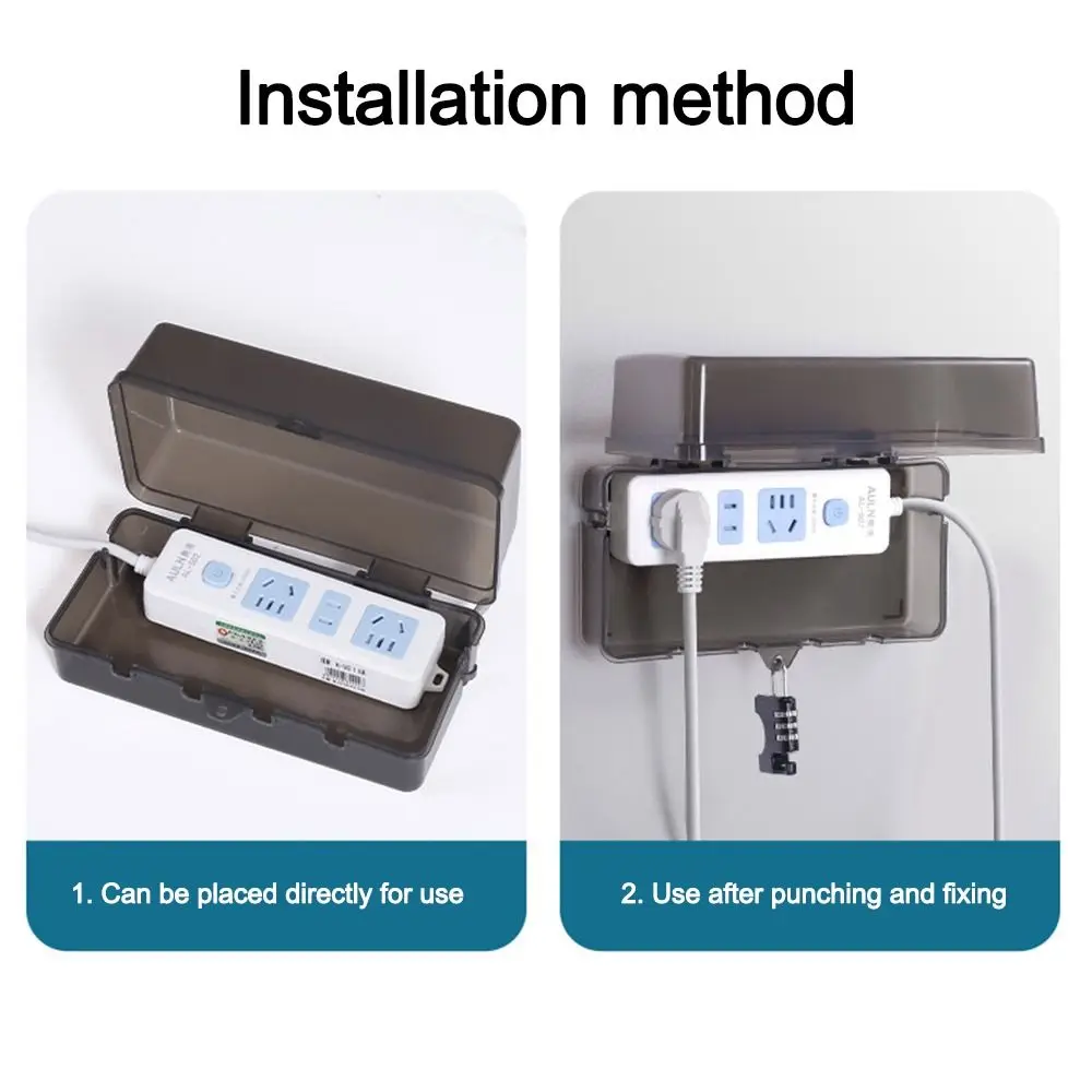 Scatola di plastica durevole Copertura per cavo di prolunga antifurto resistente alle intemperie Proteggi presa Copertura protettiva per presa impermeabile per esterni