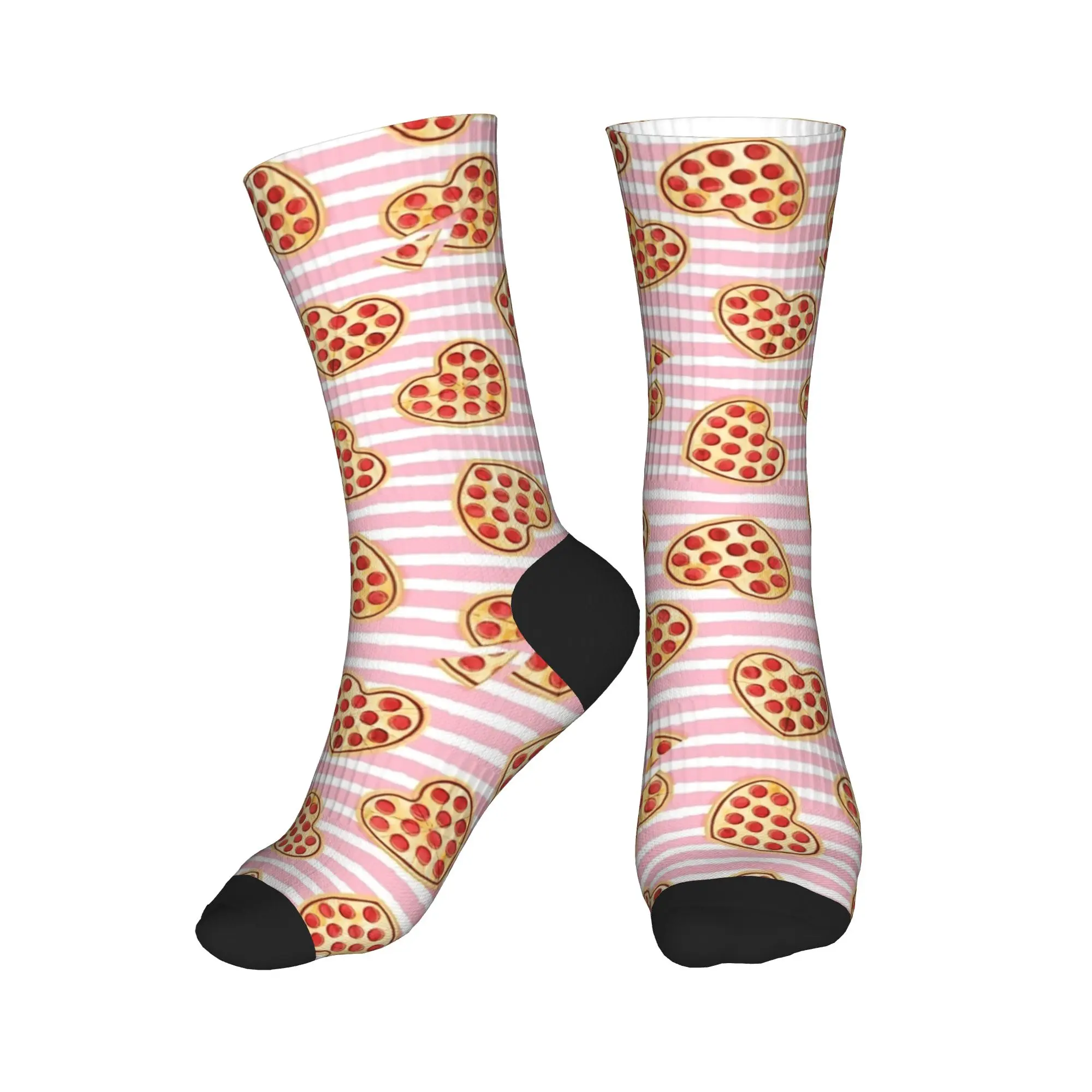 على شكل قلب البيتزا الوردي جوارب الجوارب الرجعية الرجال جودة الجوارب الخريف تشغيل الرياضة المطبوعة عدم الانزلاق الجوارب هدية #2