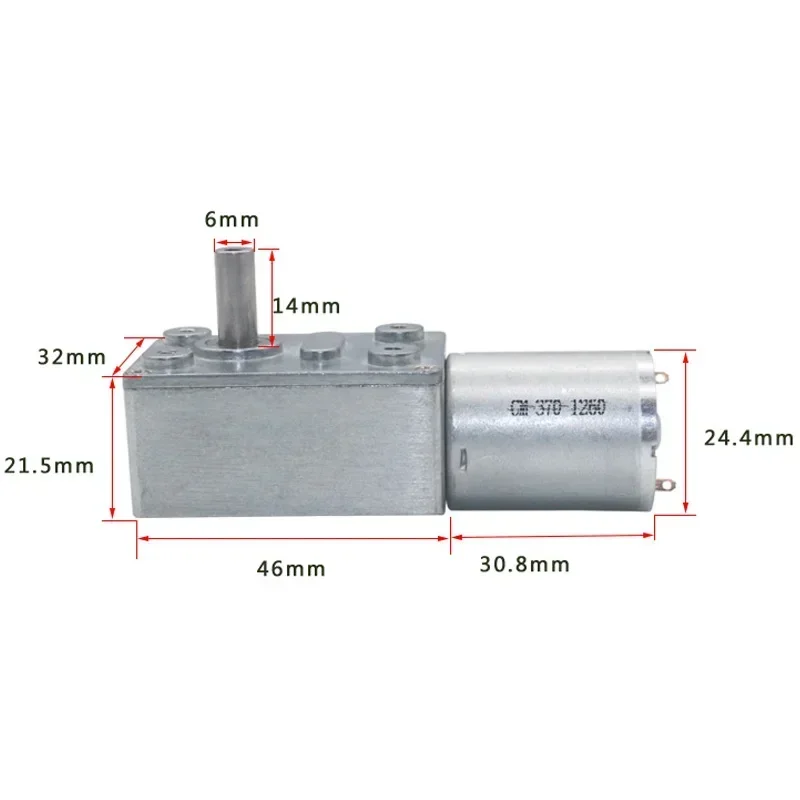 Wholesale JGY-370 High Torque 2-210rpm Low Speed 6v 24v 12v dc Motor Electric Motor Worm Gear Motor with Square Gearbox