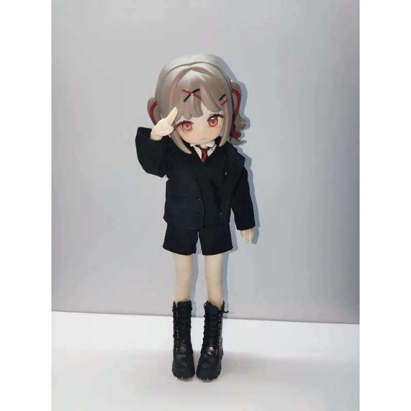 Maßstab 1:12, College-Stil, Anzug, Hemd, Weste, Shorts, Soldatenkleidung, Modell, passend für 6'' Romankey Actionfigur, Körper, Asi 3.0 BJD-Puppe – Detail 1