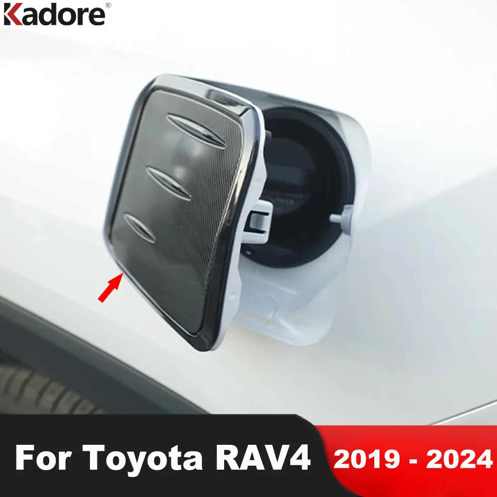 

Car Gas Fuel Tank Cover Trim For Toyota RAV4 RAV 4 2019 2020 2021 2022 2023 2024 Carbon Fiber Oil Filler Cap Frame Accessories