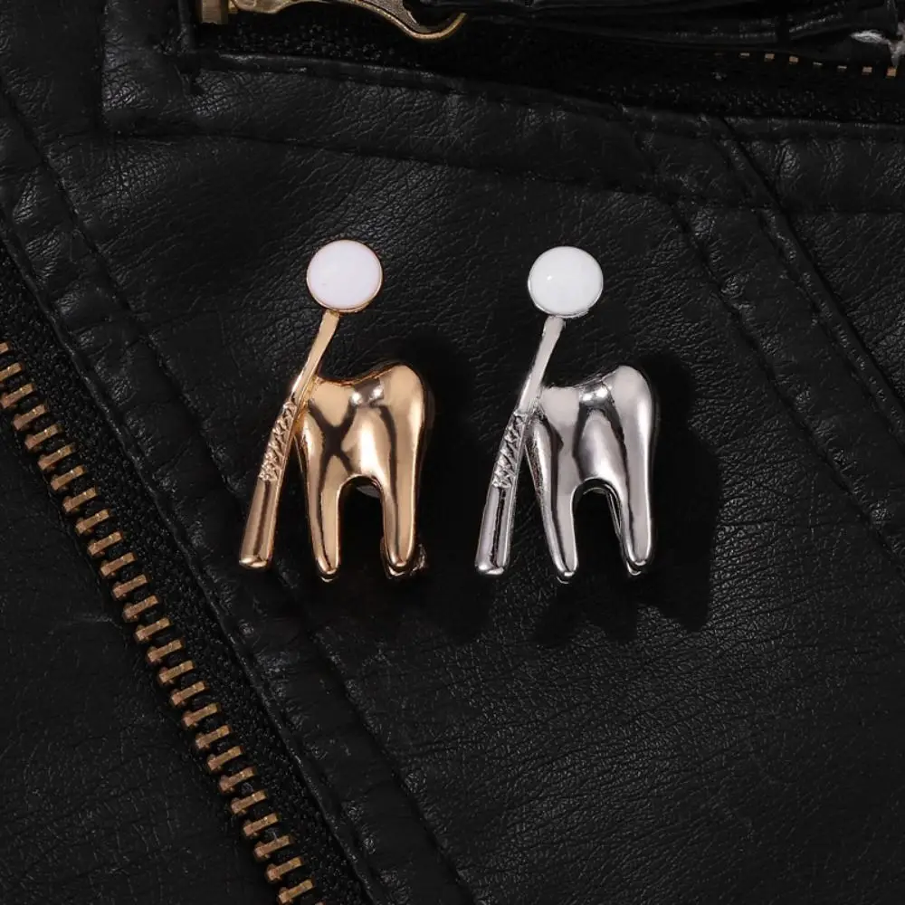 Desenhos animados Zinc Alloy Geométrica Forma Dente Broche, Estilo Coreano, Dentista, Enfermeira Esmalte Pinos, Pin, Emblema Mochila, Presente Da Jóia