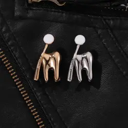 Geometric Tooth Shape Brooch Cartoon Zinc Alloy Korean Style Dentist Nurse Enamel Pins Pin Backpack Badge Jewelry Gift