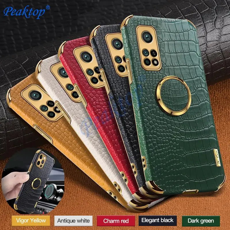 Crocodile Leather Phone Case For Xiaomi Mi 11 10T 10 Lite Poco F3 F2 X3 NFC Redmi Note 9S 10S 8 9T 9 10 11 Pro Cover Magentic