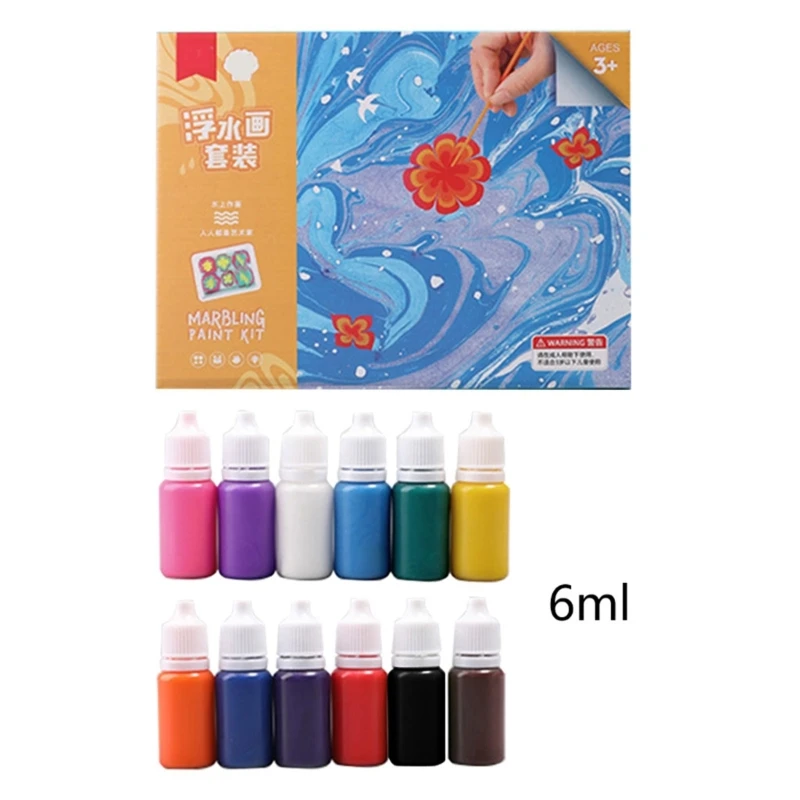 2024 nuevo pintura mármol agua para actividades proyectos arte niño niña no tóxico 6/12 piezas