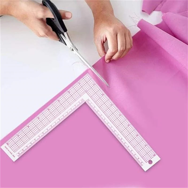 Garment Cutting Plastic Quilting Ruler For Sewing Accessories Patchwork Tools Tailor Craft Scale Rule Drawing Supplies L Shape