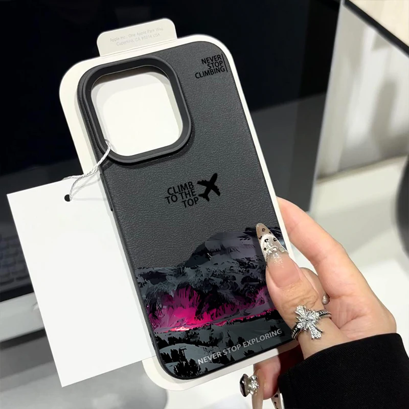 For iPhone 16e 16 15 14 13 12 Pro Max 11 Case Airplane Snow Mountain Silicone Phone Cover For iPhone 16 15 Plus 13 12 Pro Funda