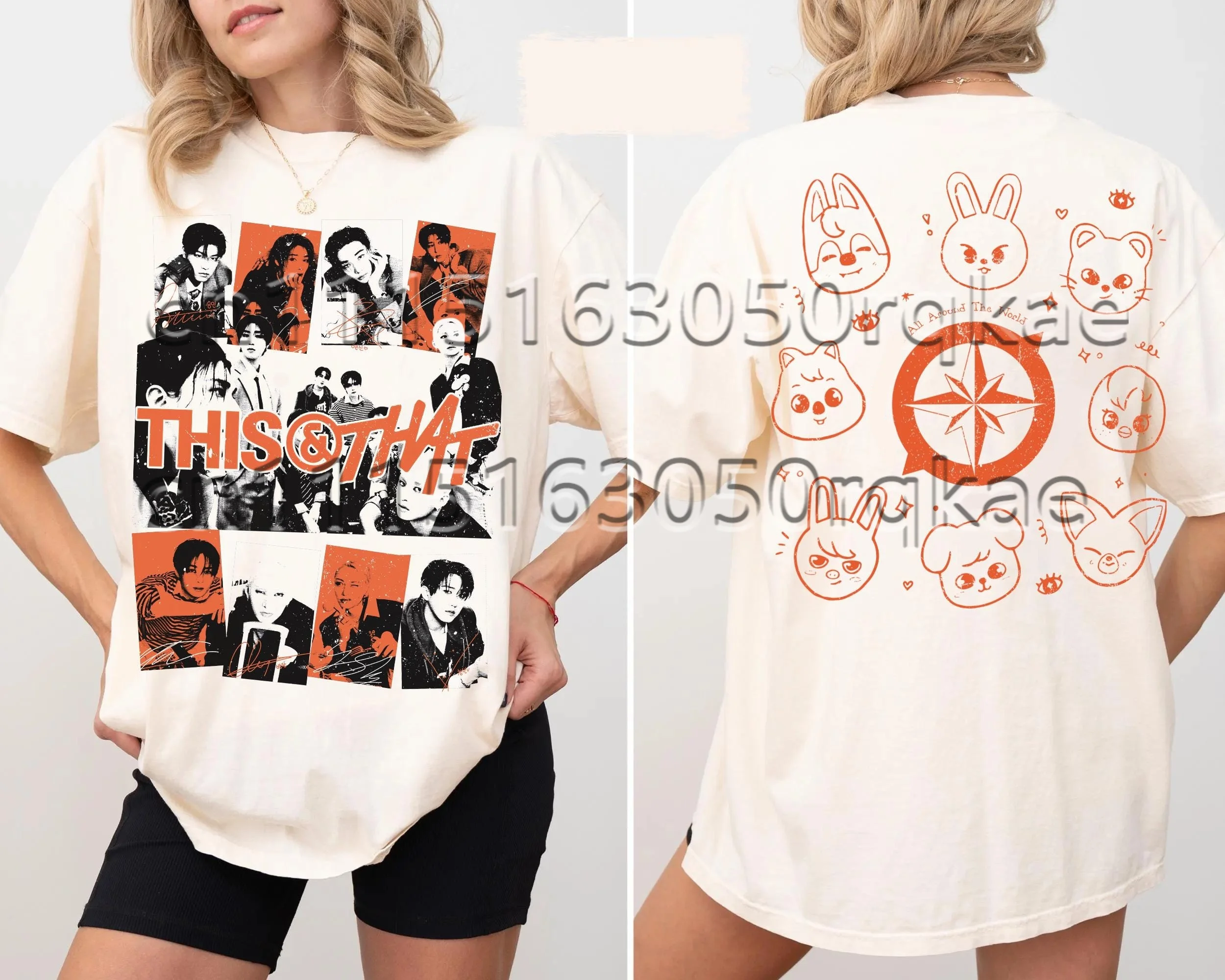 This and That T-Shirt 2026 KPOP Konzert Sport Casual T-Shirt Fan-Geschenk Streetwear Minimalistisches Casual Kurzarm Damen T-Shirt – Detail 4
