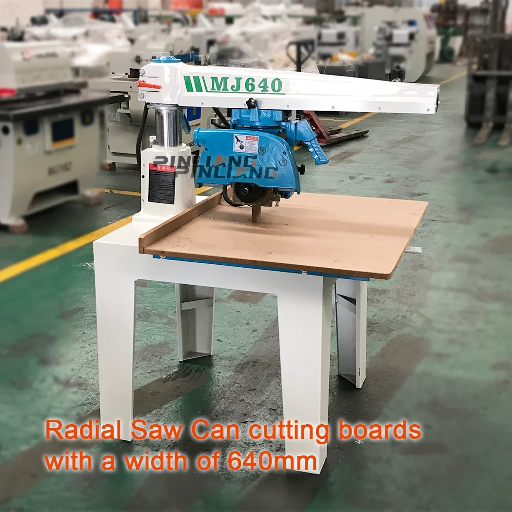 PINLIANG Adjustable 0/45/90 Degree Sliding Table Radial Circular Crosscut Saw Radial Arm Saw