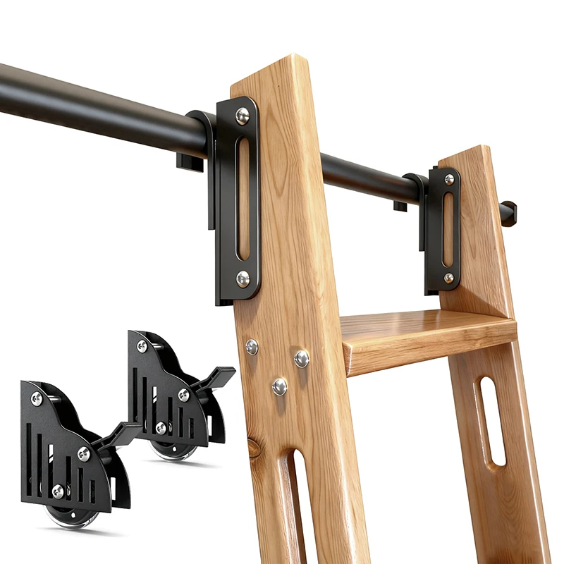 Rolling Library Ladder Hardware 6.6FT(200cm) Hook On  Sliding Loft Household Aluminum Alloy Track Hardware Kit(No Ladder)